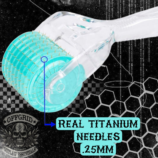Microneedling Derma Roller, featuring Real Titanium Needles, 0.25 mm | Offgrid Outlaw Essentials