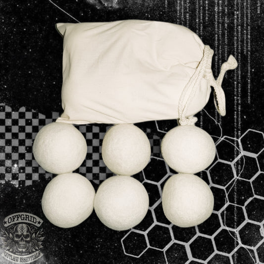 Reusable Organic Wool Dryer Balls w/ Cotton Bag | Offgrid Outlaw Essentials